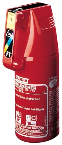 GLORIA KFZ-Pulverfeuerlöscher 1kg m.Dauerdruck Brandkl.8 A 34 B C o.Manom.+Halt.GLORIA