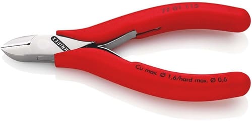 KNIPEX Elektronik-Seitenschneider L.115mm Form 0 Facette ja Ku.-Überzug
