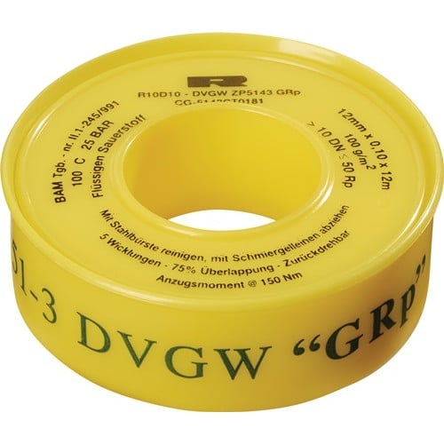 ULITH PTFE Dichtband GRp L12m B12mm D0,1mm gelb 100g/m² Rl.ULITH