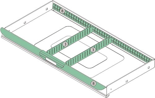 TECWERK Schubladenunterteilungsmaterial 4-tlg.zu 2000 871 505 TECWERK