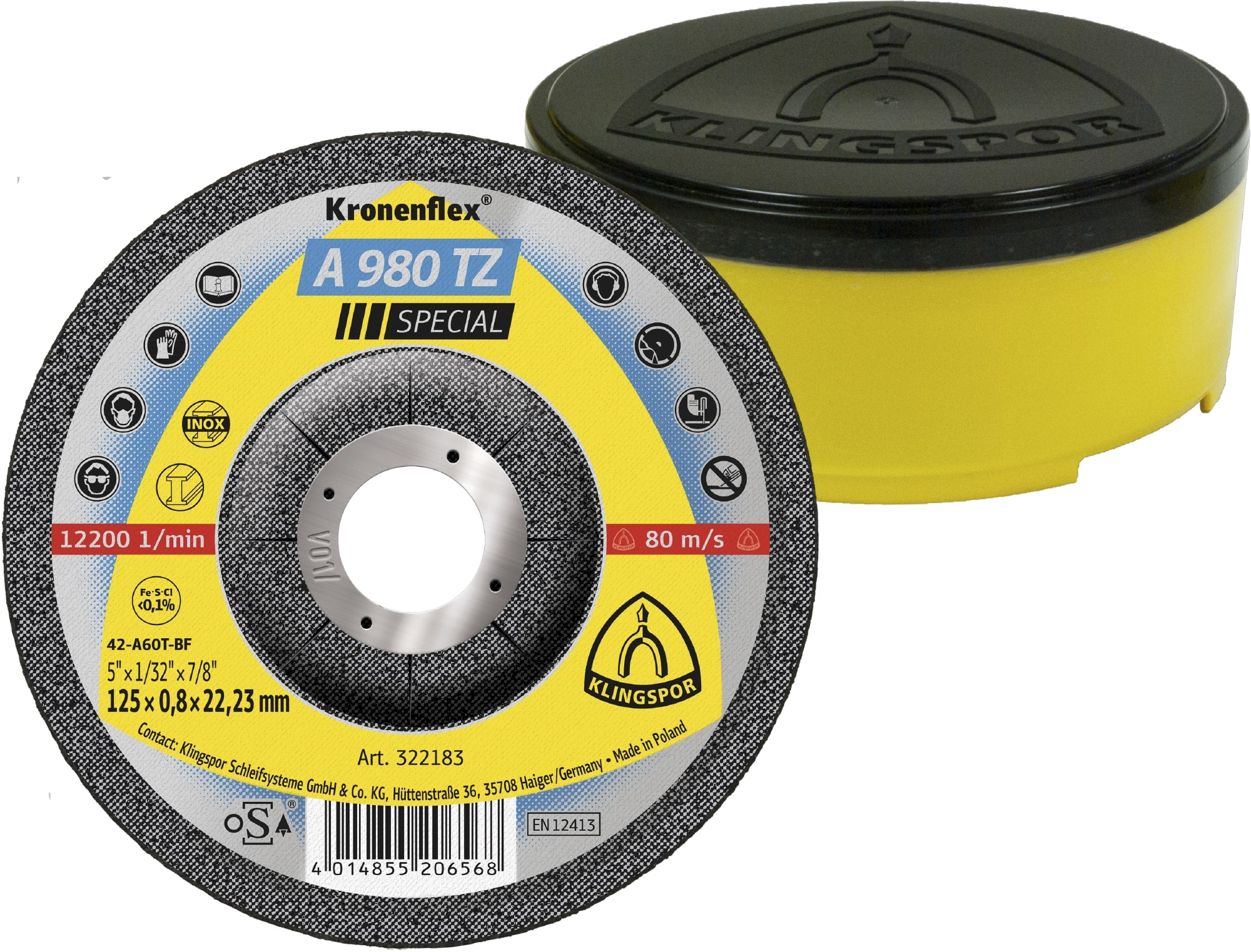 KLINGSPOR Trennscheibe INOX A 980 TZ Special, 125 x 0,8 x 22,23
