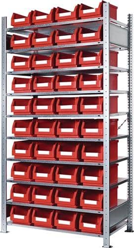 KAPPES Steckregal H2000xB1000xT400mm Grundregal 10 Stahl-Bd.40xGr.4 rot KAPPES