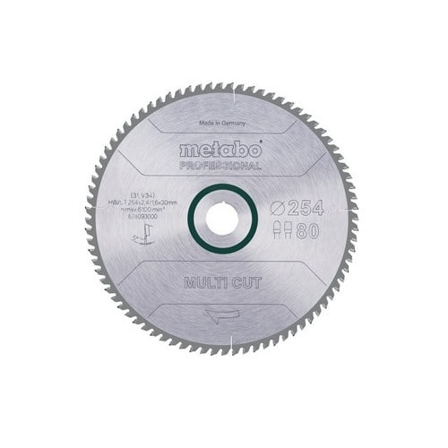 METABO Kreissägeblatt multi cut professional HW/CT D254xB2,4x30mm 80Z. Flach-Trapezzahn