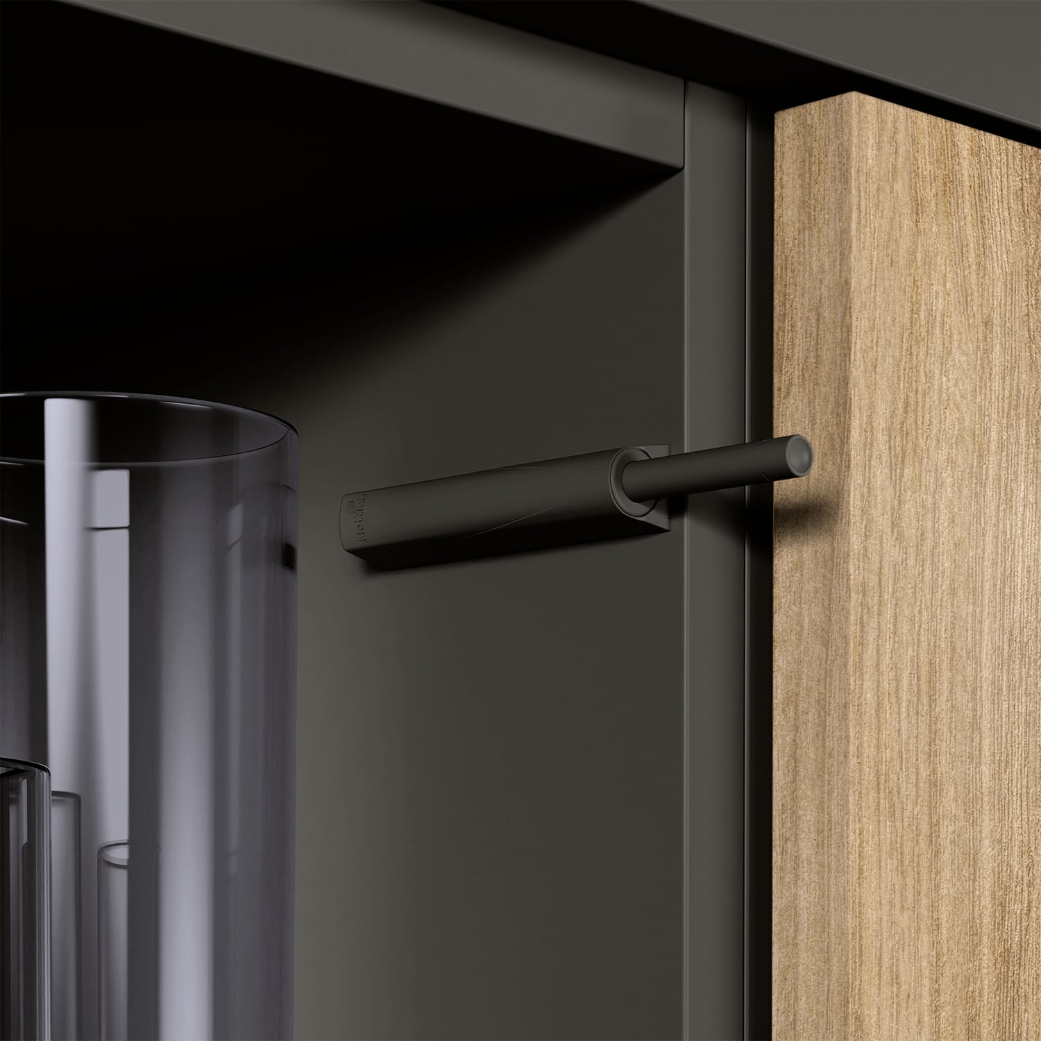 HETTICH Pin Strong, zum Anschrauben, Langhub, anthrazit, 9375933