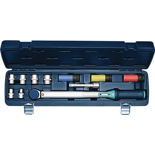 TECWERK Drehmomentschlüsselset 12-tlg.40-200 Nm 1/2 Zoll 9 Einsätze/Verlängerung TECWERK