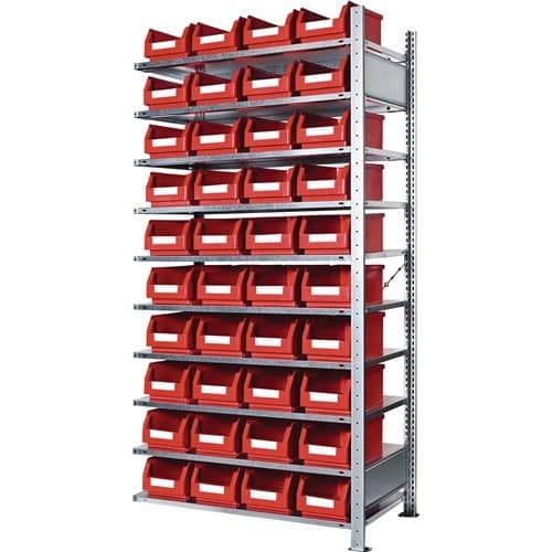 KAPPES Steckregal H2000xB1000xT400mm Anbauregal 10 Stahl-Bd.40xGr.4 rot KAPPES