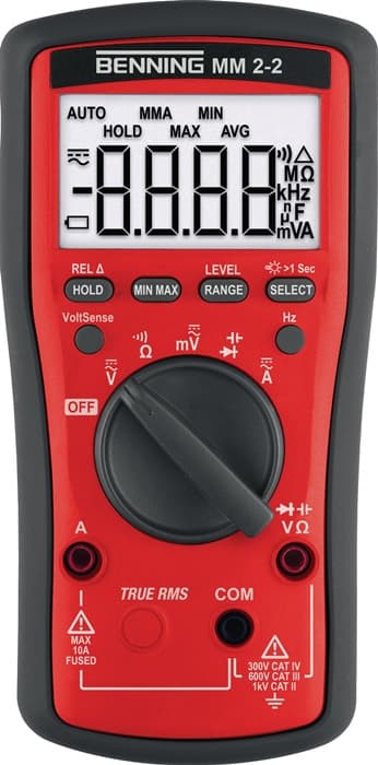 BENNING Multimeter MM 2-2 0,01 mV – 600V AC/DC TRUE RMS BENNING