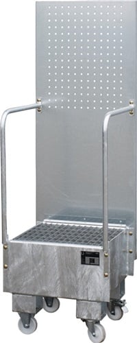 BAUER Auffangwanne Auffangvol.60l L570xB590xH1775mm Stahlbl.m.Giiterrost silber