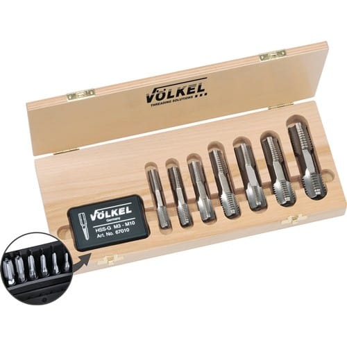 VÖLKEL Handgewindebohrersatz HexTap M3-M20 HSSG ISO2 (6H) VÖLKEL