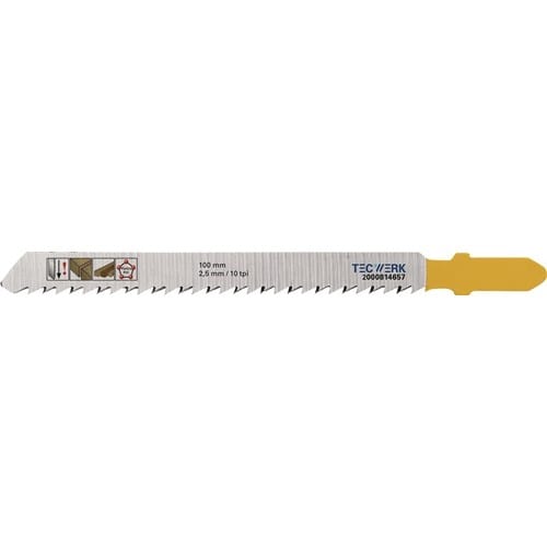 TECWERK Stichsägeblatt Gesamt-L.100mm Zahnt.2,5mm S.1,27mm HCS 5 St./Karte TECWERK
