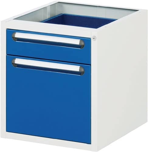 RAU Schubladenschrank H545xB490xT600mm 1 x 120,1 x 360mm lichtgrau/enzianblau