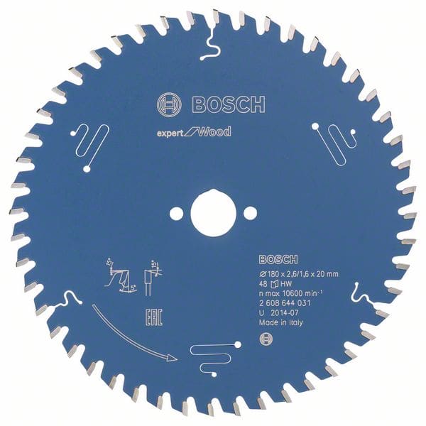 BOSCH Kreissägeblatt Expert for Wood, 180 x 20 x 2,6 mm, 48