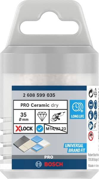 BOSCH Diamanttrockenbohrer X-LOCK Best for Ceramic Dry Speed, 35 x 35 mm