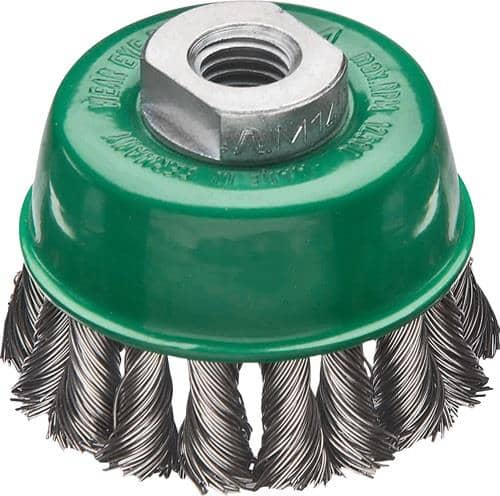 LESSMANN Topfbürste D.65mm M14 Drahtstärke 0,5mm VA Wechselzopf 12500min-¹ LESSMANN
