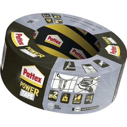 PATTEX Gewebeband Power-Tape silber-grau L.50m B.50mm Rl.PATTEX