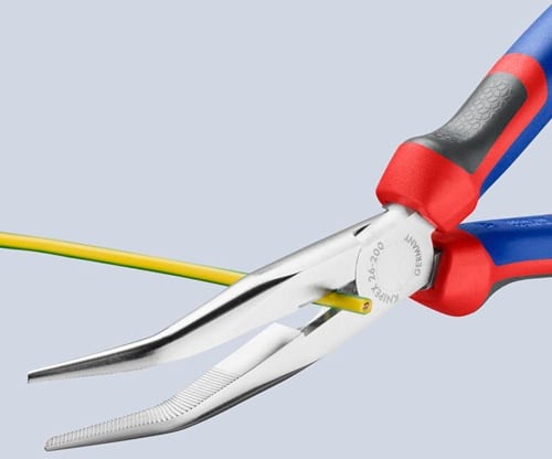 KNIPEX Flachrundzange L.200mm verchr.40Grad gew.Comfort-Griff KNIPEX