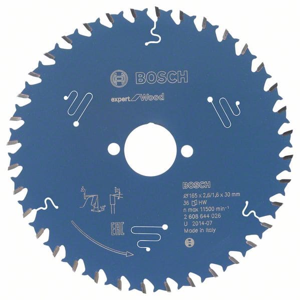 BOSCH Kreissägeblatt Expert for Wood, 165 x 30 x 2,6 mm, 36
