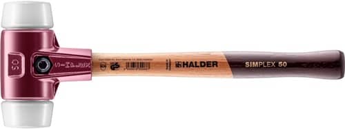 HALDER Schonhammer SIMPLEX L.350mm Kopf-D.50mm mittelh.HO Superplastik weiß HALDER