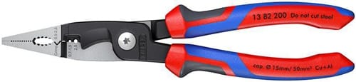 KNIPEX Elektroinstallationszange L.200mm pol.Mehrkomp.-Hülle o.Öffnungsf.KNIPEX