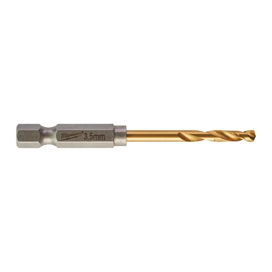 MILWAUKEE 3,5 x 69 mm SHOCKWAVE Metallbohrer HSS-G RED HEX Titan 1/4" 10er Pack