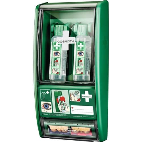 CEDERROTH Augenspülstation H560xB290xT120ca.mm 2x0,5 l,1xPflasterspender CEDERROTH