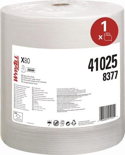 KIMBERLY-CLARK Wischtuch WYPALL X80 8377 L.ca.315xB.ca.310mm weiß 1-lagig 475 Tü./Rl.