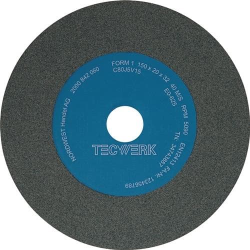 TECWERK Schleifbockscheibe Ø200xB25x32mm 80 Form A SCg TECWERK
