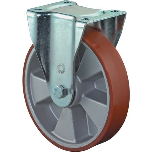 BS ROLLEN Schwerlast-Bockrolle D.150mm Trgf.550kg Guß-PU 135mm 110mm BS ROLLEN
