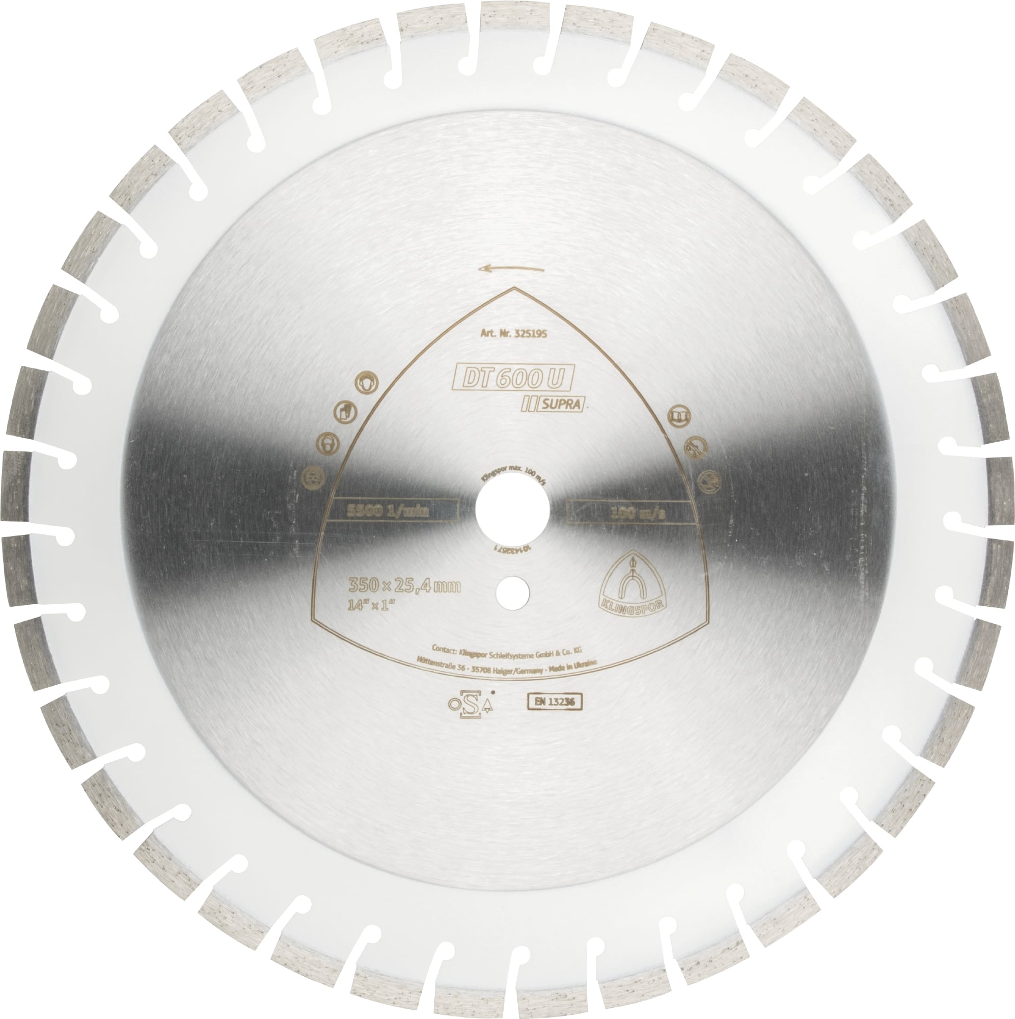 KLINGSPOR Diamanttrennscheibe DT 600 U Supra, 400 x 30