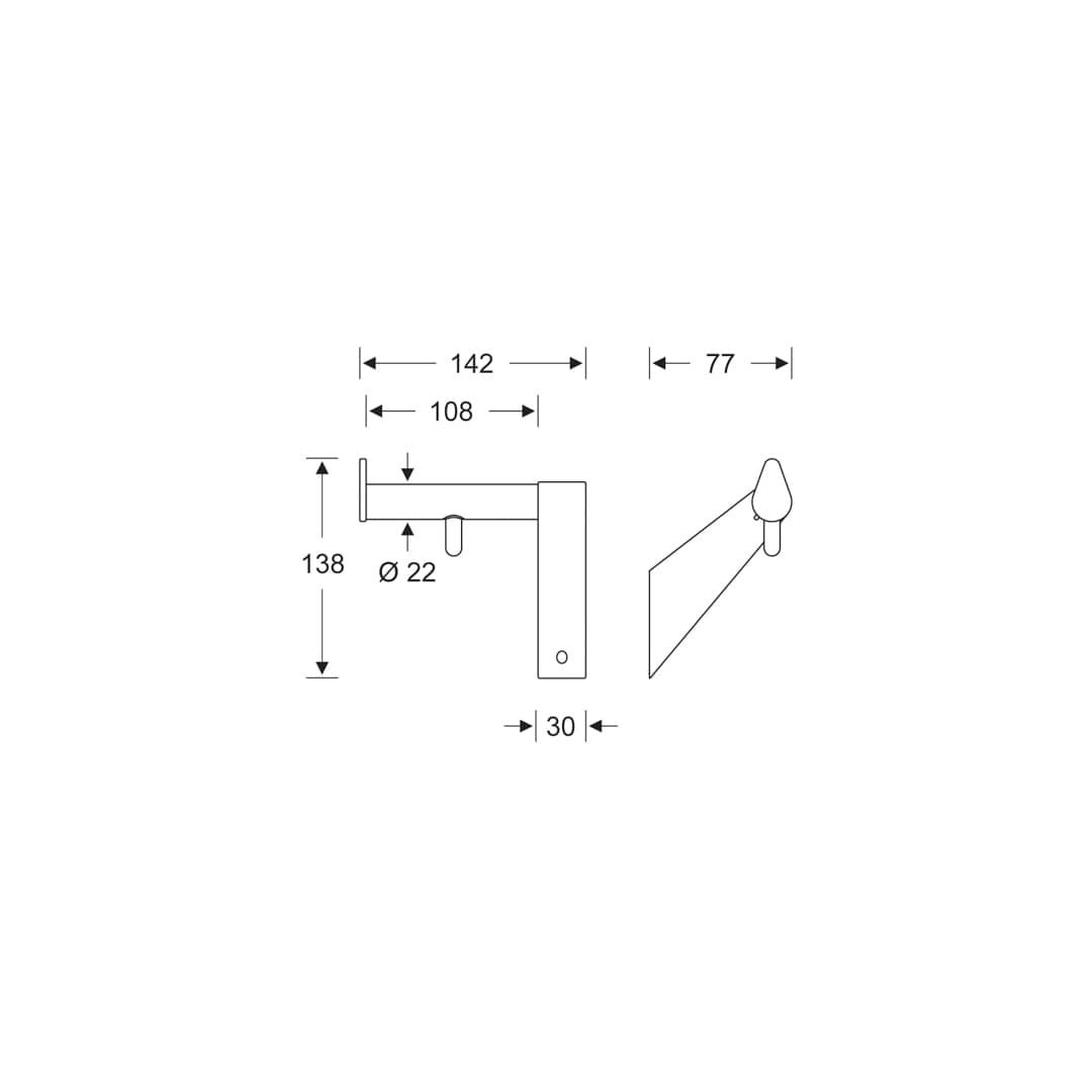 KWS Papierrollenhalter A100 mit Rollenbremse links Schwarz matt