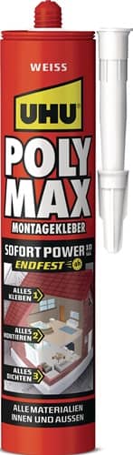 UHU Kleb- u.Dichtstoff POLY MAX 10 SEK SOFORT POWER weiß 440g Kartusche UHU