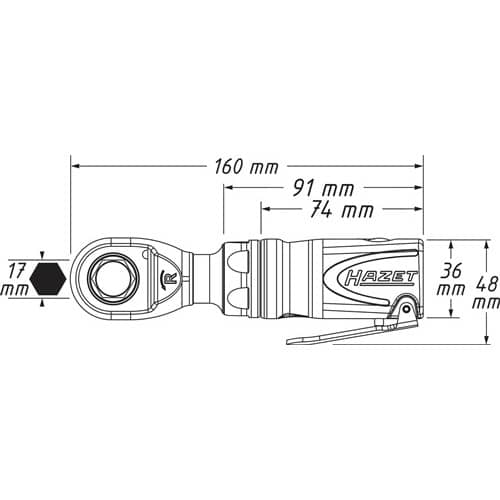 HAZET Druckluftratschenschrauber 9023M-1 17mm i6-KT.54 Nm HAZET