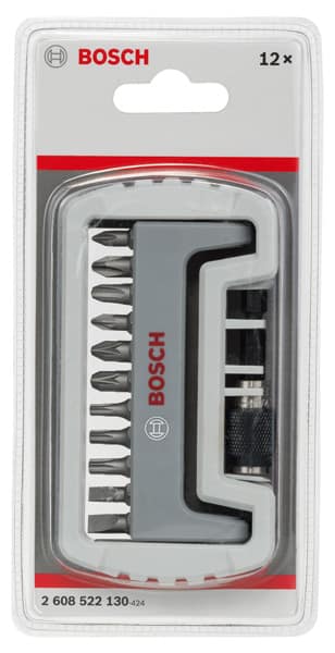 BOSCH Schrauberbit-Set Extra-Hart, 11-teilig, PH, PZ, T, S, 25 mm, Bithalter