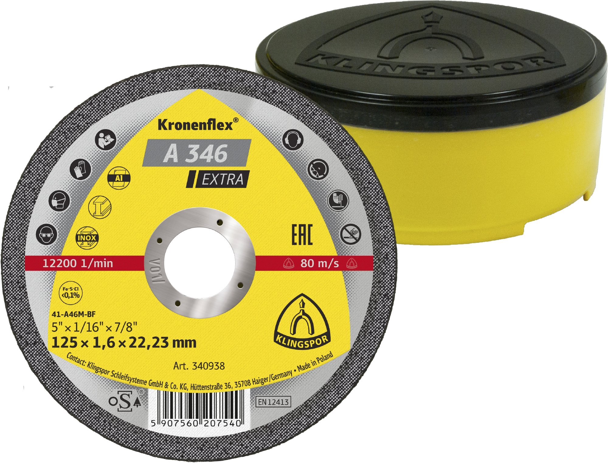 KLINGSPOR Trennscheibe A 346 Extra, 115 x 1,6 x 22,23
