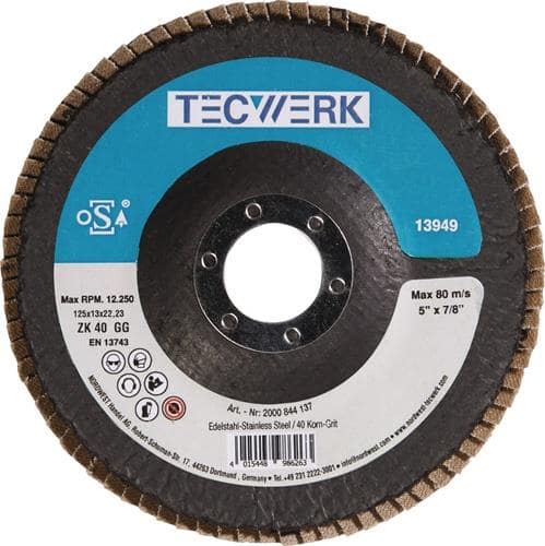 TECWERK Fächerscheibe Action D.125mm K.40 kon.INOX ZK TECWERK