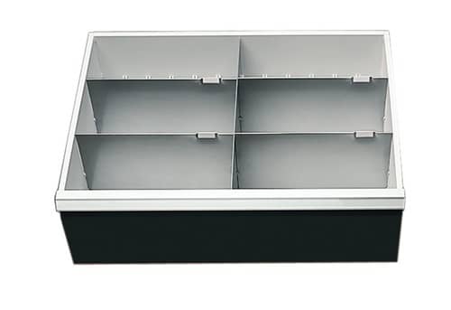 BEDRUNKA+HIRTH Unterteilungsmaterial Front-H.200mm 1 Längs-/4 Querteiler f.Schrank-B.680mm