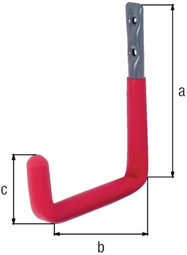 GAH Wandhaken U-Form Rotgummi A.250mm STA roh verz.H.300mm D.12mm GAH
