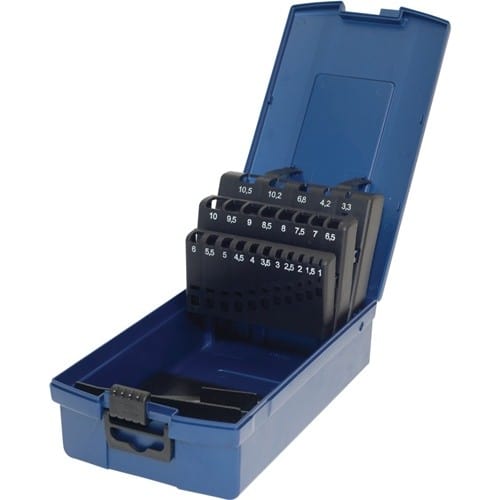 TECWERK Leerkassette f.Spiralbohrer DIN338 Abm.1-10,5mm steig.um 0,5mm 24-tlg.Ku.TECWERK
