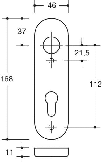 HEWI Kurzschild 230.20RKN, Kunststoff, 230.20RKN 90