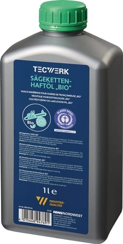 TECWERK Sägekettenhaftöl BIO 52 mm²/s (bei 40GradC) 1l Flasche TECWERK