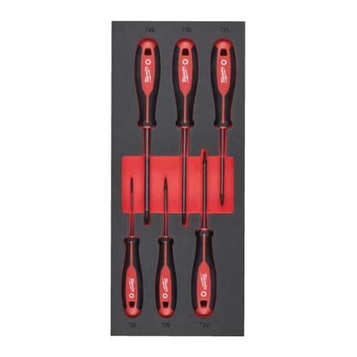 MILWAUKEE 6-teilige TX Einlage für Werkstattwagen 78 cm Tri-Lobe Schraubendreher Einlage