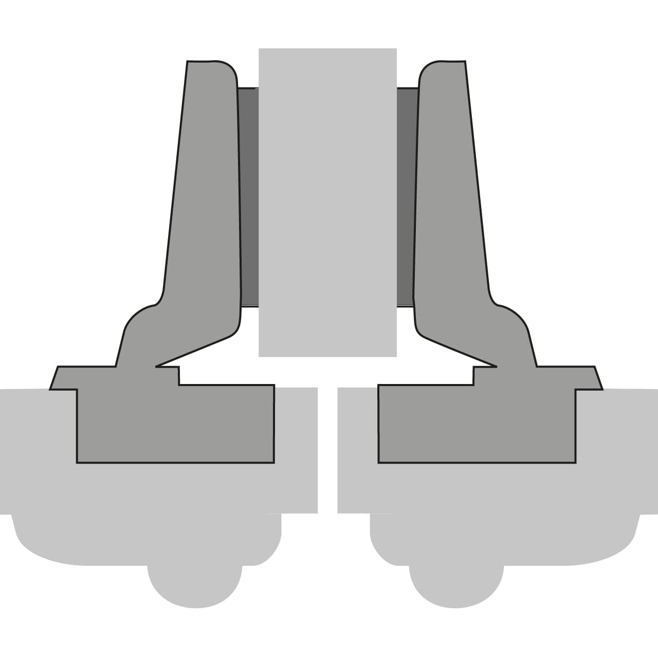 HETTICH Intermat Dicktürscharnier, Türdicke bis 32 mm (Intermat 9936), halb vorliegend, Schnellmontage Flash (ø 10 x 11), 73920
