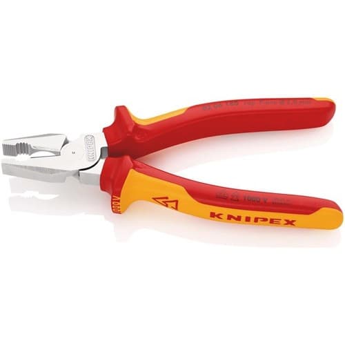 KNIPEX Kraftkombizange L.180mm verchr.Mehrkomp.-Hüllen VDE KNIPEX