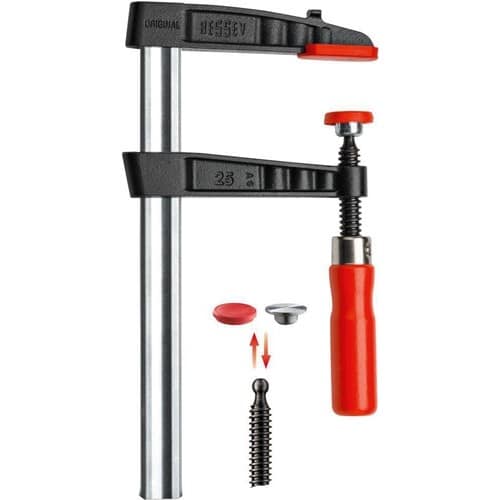 BESSEY Temperguss-Schraubzwinge TG Spann-W.200mm A.100mm Holzgr.27x7mm BESSEY