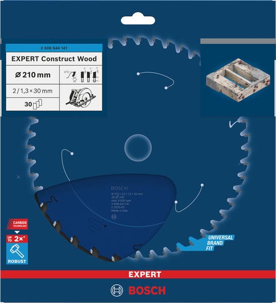 BOSCH Kreissägeblatt Expert for Construct Wood, 210 x 30 x 2,0 mm, 30