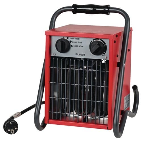 EUROM Elektroheizer 308,88 m³/h 1000/2000/3000 W 16 A EUROM