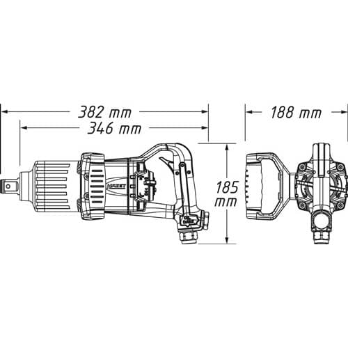 HAZET Druckluftschlagschrauber 9014PS-1 25,4mm (1Zoll) A4-kt.2712 Nm HAZET