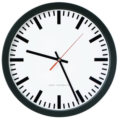 Wanduhr Funkuhr Kunststoff schwarz