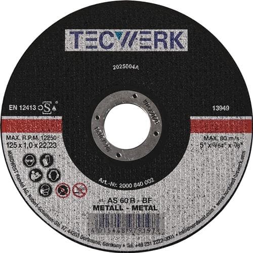 TECWERK Trennscheibe D180x3mm ger.STA Bohr.22,23mm TECWERK