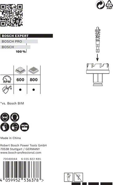 BOSCH EXPERT Sheet Metal Lochsäge, 20 × 5 mm. Für Dreh- und Schlagbohrer